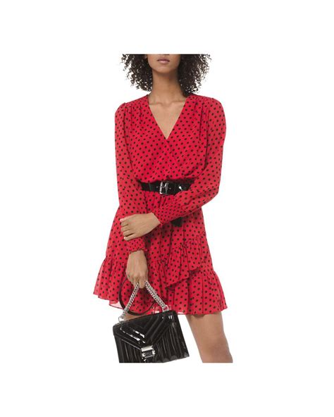 michael kors red dress with ruffles